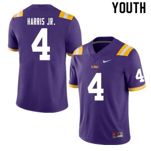 #4 Todd Harris Jr. LSU Youth Player Jersey Purple