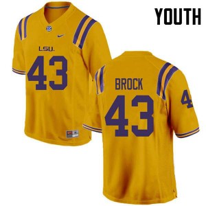 #43 Matt Brock Tigers Youth College Jersey Gold