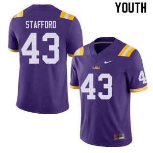 #43 Preston Stafford LSU Tigers Youth College Jersey Purple