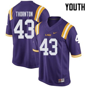 #43 Ray Thornton Louisiana State Tigers Youth Stitch Jerseys Purple