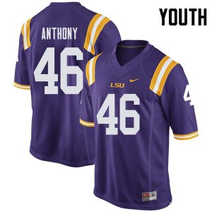 #46 Andre Anthony LSU Tigers Youth Stitch Jerseys Purple