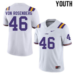 #46 Zach Von Rosenberg Louisiana State Tigers Youth University Jersey White