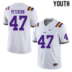 #47 Max Peterson LSU Youth Official Jersey White