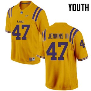 #47 Nelson Jenkins III Louisiana State Tigers Youth Stitched Jerseys Gold