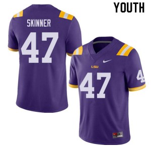 #47 Quentin Skinner Tigers Youth Stitched Jersey Purple