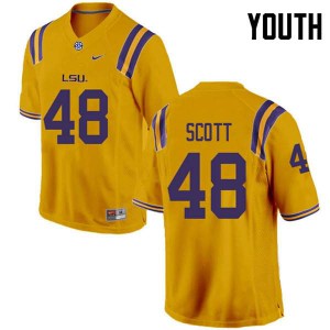 #48 Dantrieze Scott LSU Youth NCAA Jerseys Gold