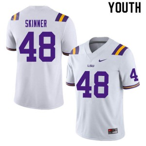 #48 Quentin Skinner Tigers Youth Player Jersey White