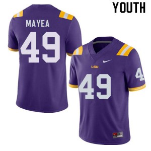 #49 Jansen Mayea Louisiana State Tigers Youth Stitch Jersey Purple