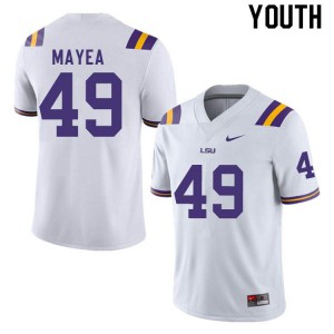#49 Jansen Mayea LSU Youth Stitched Jerseys White
