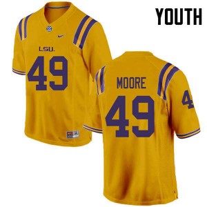 #49 Travez Moore LSU Youth Football Jersey Gold