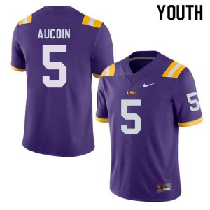 #5 Alex Aucoin LSU Youth High School Jerseys Purple