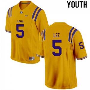 #5 Devonta Lee Tigers Youth Football Jersey Gold