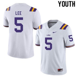 #5 Devonta Lee LSU Tigers Youth Embroidery Jerseys White