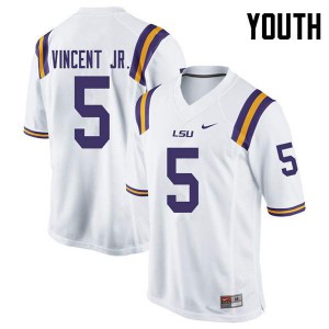 #5 Kary Vincent Jr. LSU Youth Stitch Jersey White