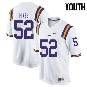 #52 Chasen Hines Louisiana State Tigers Youth Player Jerseys White
