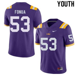 #53 Soni Fonua Tigers Youth University Jerseys Purple