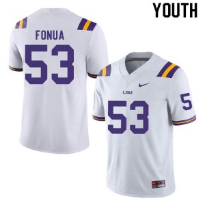 #53 Soni Fonua Tigers Youth University Jerseys White