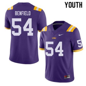 #54 Aaron Benfield LSU Tigers Youth College Jersey Purple