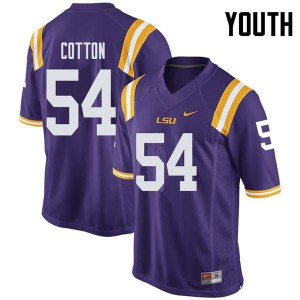 #54 Davin Cotton Tigers Youth Stitched Jersey Purple