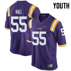 #55 Kody Hall Tigers Youth NCAA Jersey Purple