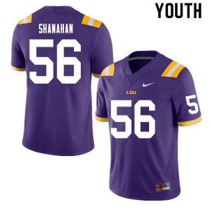 #56 Liam Shanahan LSU Tigers Youth Football Jerseys Purple