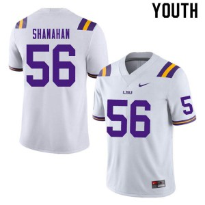 #56 Liam Shanahan LSU Youth Embroidery Jersey White