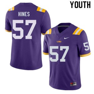 #57 Chasen Hines Louisiana State Tigers Youth High School Jerseys Purple