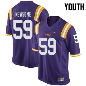 #59 Seth Newsome LSU Tigers Youth Official Jersey Purple