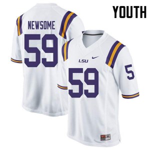 #59 Seth Newsome Louisiana State Tigers Youth NCAA Jerseys White