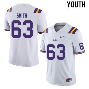 #63 Michael Smith LSU Tigers Youth Official Jersey White