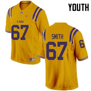 #67 Cole Smith LSU Youth Football Jerseys Gold
