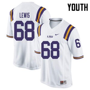#68 Damien Lewis LSU Youth Official Jerseys White