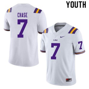#7 Ja'Marr Chase LSU Tigers Youth Football Jerseys White