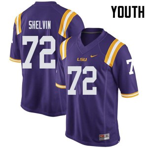 #72 Tyler Shelvin LSU Tigers Youth College Jerseys Purple