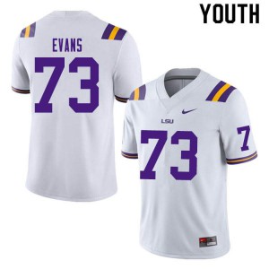 #73 Joseph Evans Louisiana State Tigers Youth Football Jersey White