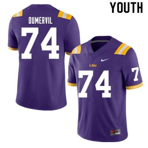 #74 Marcus Dumervil LSU Youth Embroidery Jersey Purple