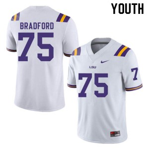 #75 Anthony Bradford Louisiana State Tigers Youth Player Jersey White