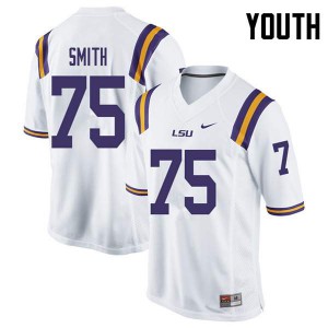 #75 Michael Smith LSU Youth Football Jerseys White