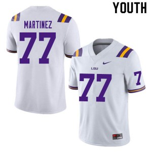 #77 Marlon Martinez Louisiana State Tigers Youth Stitch Jersey White