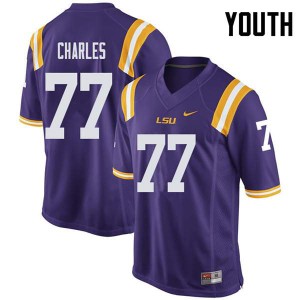#77 Saahdiq Charles Louisiana State Tigers Youth High School Jersey Purple