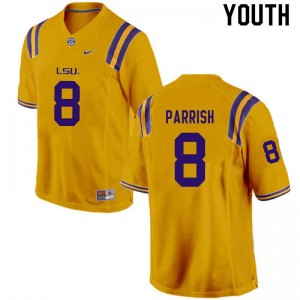 #8 Peter Parrish LSU Youth Stitched Jerseys Gold