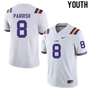 #8 Peter Parrish LSU Tigers Youth High School Jerseys White