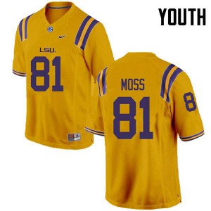 #81 Thaddeus Moss Louisiana State Tigers Youth College Jerseys Gold