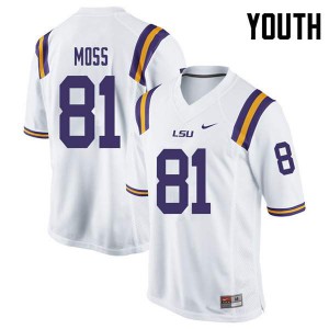 #81 Thaddeus Moss Tigers Youth Player Jersey White