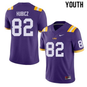 #82 Brandon Hubicz LSU Youth NCAA Jerseys Purple