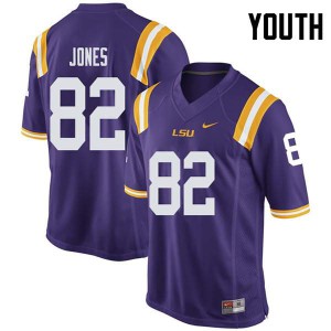 #82 Kenan Jones LSU Tigers Youth Stitch Jerseys Purple