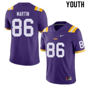 #86 Michael Martin LSU Tigers Youth Football Jersey Purple