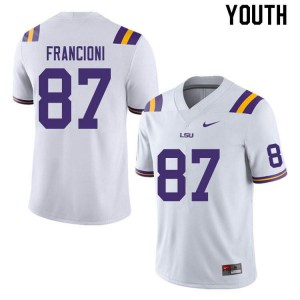 #87 Evan Francioni Tigers Youth Football Jerseys White