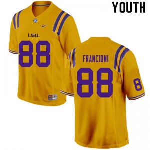 #88 Evan Francioni LSU Youth Football Jerseys Gold