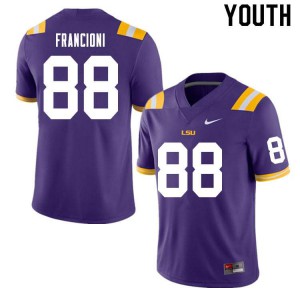 #88 Evan Francioni Louisiana State Tigers Youth High School Jerseys Purple